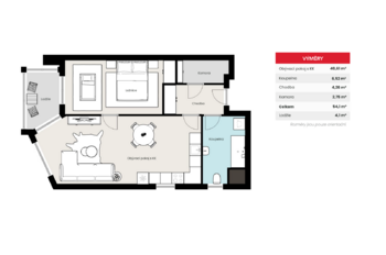 Prodej bytu 2+kk v osobním vlastnictví 54 m², Praha 9 - Střížkov