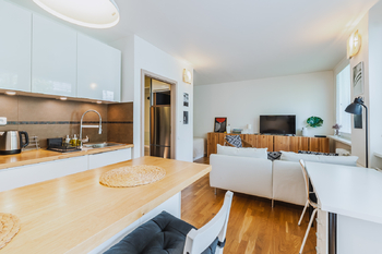 Hlavní místnost - Pronájem bytu 1+kk v osobním vlastnictví 35 m², Praha 10 - Hostivař