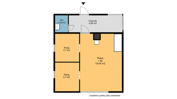 Půdorys 2D - Prodej chaty / chalupy 32 m², Krásná