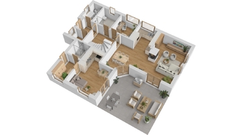 Půdorys - přízemí - Prodej domu 215 m², Stěžery