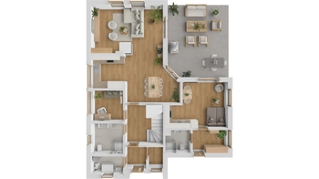 Půdorys - přízemí - Prodej domu 215 m², Stěžery