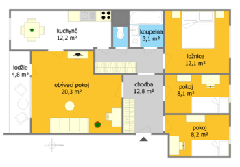 Prodej bytu 4+1 v osobním vlastnictví 89 m², Brno