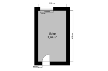 Orientační půdorys sklepa - Pronájem bytu 3+1 v osobním vlastnictví 76 m², Kolín