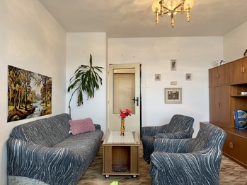 Obývací pokoj - Prodej bytu 3+1 v osobním vlastnictví 72 m², Drnholec