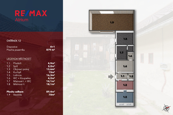 Okřínek 12 půdorys domu - Prodej domu 89 m², Okřínek