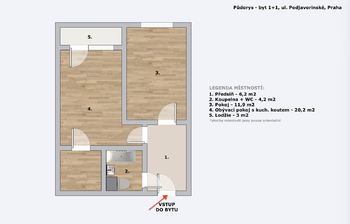 Prodej bytu 1+1 v osobním vlastnictví 42 m², Praha 4 - Chodov