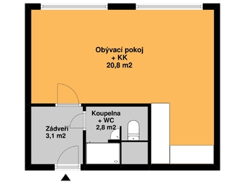 Pronájem bytu 1+kk v osobním vlastnictví 27 m², Praha 10 - Vršovice
