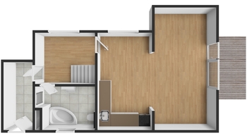 Orientační plánek 1. NP - Pronájem bytu 3+1 v osobním vlastnictví 150 m², Zruč-Senec