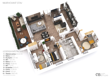 Prodej bytu 4+1 v osobním vlastnictví 115 m², Praha 5 - Smíchov