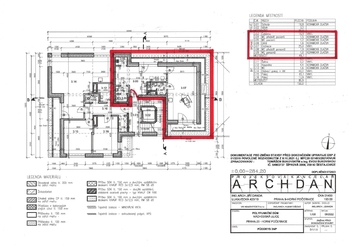 půdorys 3NP - ORDINACE č. 2 - Pronájem bytu 3+kk v osobním vlastnictví 86 m², Praha 9 - Horní Počernice