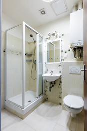 Koupelna - Prodej bytu 1+1 v osobním vlastnictví 38 m², Praha 3 - Žižkov