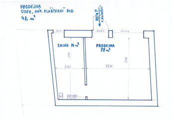Pronájem obchodních prostor 42 m², Osek