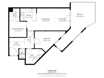 Plánek bytu - Prodej bytu 3+kk v osobním vlastnictví 84 m², Praha 9 - Vysočany