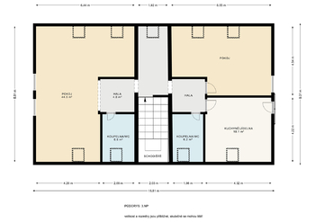 Půdorys - Prodej bytu 3+kk v osobním vlastnictví 117 m², Praha 9 - Horní Počernice