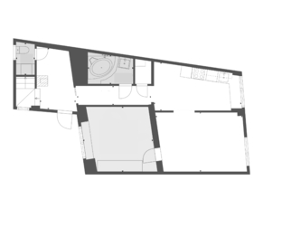 Půdorys přízemí - Prodej bytu 4+1 v osobním vlastnictví 146 m², Chlumec nad Cidlinou