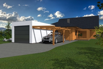 vizualizace dostavby garáže - Prodej domu 202 m², Vigantice