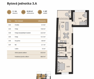 Prodej bytu 3+kk v osobním vlastnictví 63 m², Brno