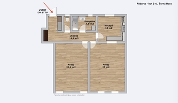 Prodej bytu 2+1 v osobním vlastnictví 76 m², Černá Hora