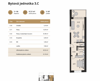 Prodej bytu 2+kk v osobním vlastnictví 55 m², Brno