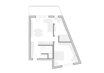 Možné využití bytu do podoby 3kk - vizualizace - Prodej bytu 2+kk v osobním vlastnictví 70 m², Praha 4 - Michle
