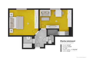 Prodej bytu 2+kk v osobním vlastnictví 43 m², Praha 3 - Žižkov