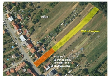 Prodej pozemku 3530 m², Hlína
