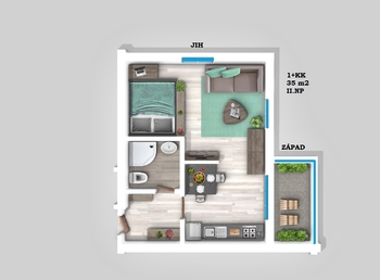 Pronájem bytu 1+kk v osobním vlastnictví 38 m², Plzeň