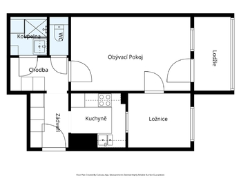 Plánek bytu - Prodej bytu 2+kk v osobním vlastnictví 51 m², Praha 4 - Modřany