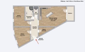 Prodej bytu 3+kk v osobním vlastnictví 80 m², Brno