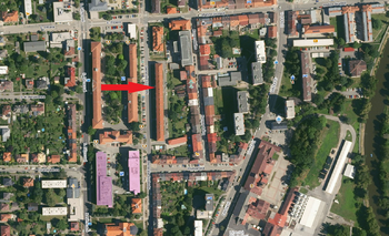 letecký pohled - Pronájem bytu 3+1 v osobním vlastnictví 79 m², České Budějovice