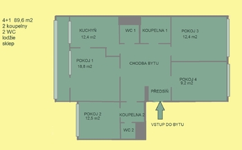 Prodej bytu 4+1 v osobním vlastnictví 96 m², Praha 6 - Řepy