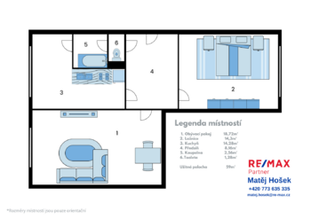 Prodej bytu 2+1 v osobním vlastnictví 61 m², Rokycany