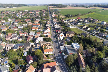 Dron - pohled s určením domu - Prodej domu 182 m², Velká Dobrá 