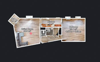 Půdorys - Pronájem bytu 2+1 v osobním vlastnictví 82 m², Ústí nad Labem