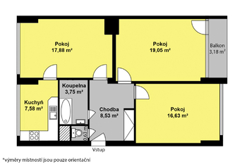 Prodej bytu 3+1 v osobním vlastnictví 72 m², Kolín