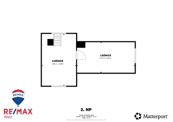 Půdorys 2. NP - Prodej chaty / chalupy 76 m², Nejdek