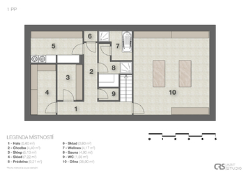 1. podpodlaží - sklep - Prodej domu 284 m², Praha 6 - Přední Kopanina