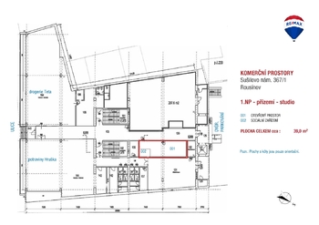 Pronájem obchodních prostor 39 m², Rousínov