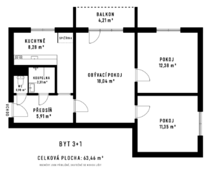 Pronájem bytu 3+1 v osobním vlastnictví 63 m², Kopřivnice