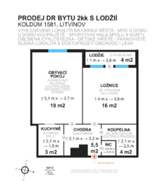 Prodej bytu 2+kk v družstevním vlastnictví 53 m², Litvínov