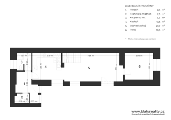 Půdorys Přízemí  - Prodej domu 190 m², Květnice