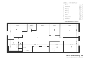 Půdorys patro - Prodej domu 190 m², Květnice