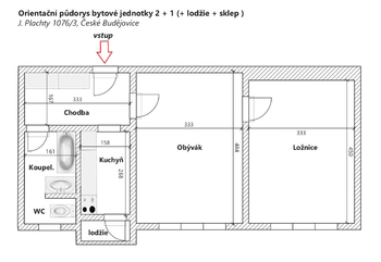 Prodej bytu 2+1 v osobním vlastnictví 51 m², České Budějovice