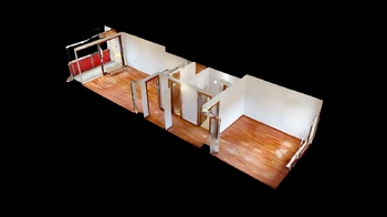 3D půdorys - Prodej bytu 1+1 v osobním vlastnictví 55 m², Praha 9 - Vysočany