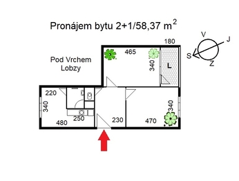 Pronájem bytu 2+1 v osobním vlastnictví 58 m², Plzeň