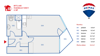 Pronájem bytu 2+kk v osobním vlastnictví 52 m², Praha 5 - Hlubočepy