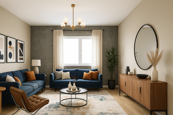 návrh obývacího pokoje AI  - Prodej domu 117 m², Ročov