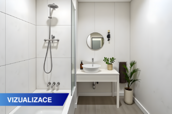 Vizualizace - koupelna - Prodej bytu 1+1 v osobním vlastnictví 35 m², Ústí nad Labem