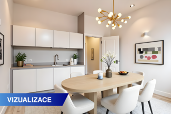 Vizualizace - kuchyně - Prodej bytu 1+1 v osobním vlastnictví 35 m², Ústí nad Labem