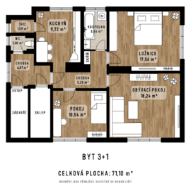 Pronájem bytu 3+1 v osobním vlastnictví 71 m², Ostrava